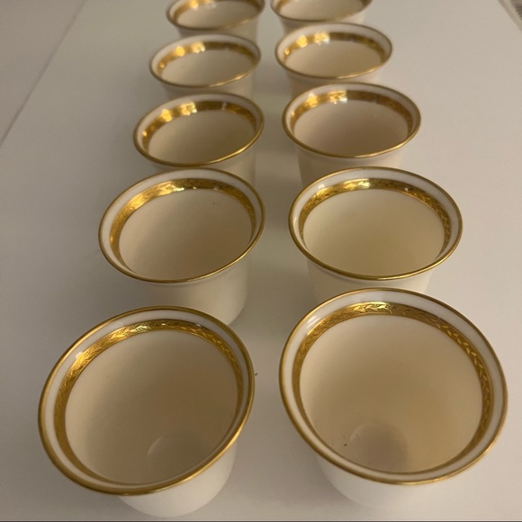 Lenox #88 Bell Shape Demitasse Liners- Set of 10. Cream with Gold Trim - Picture 3 of 12